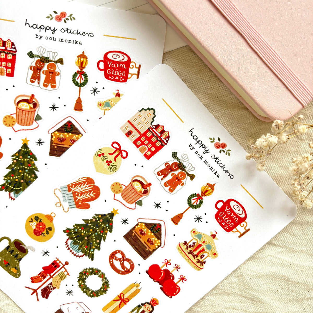 Planche de stickers - Marché de Noël