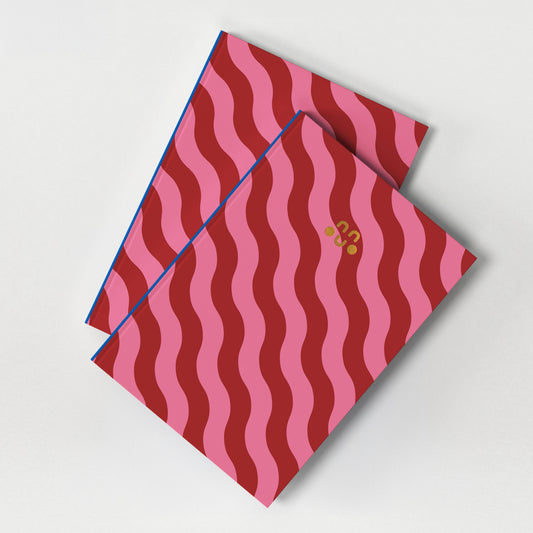 Carnet - Rose à motif ondulé