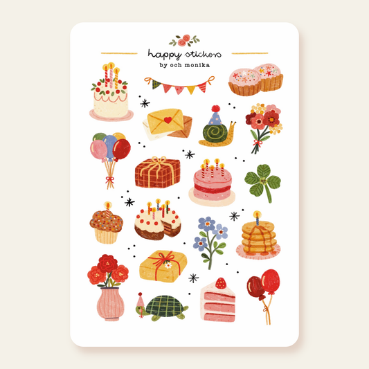 Planche de stickers - Joyeux anniversaire
