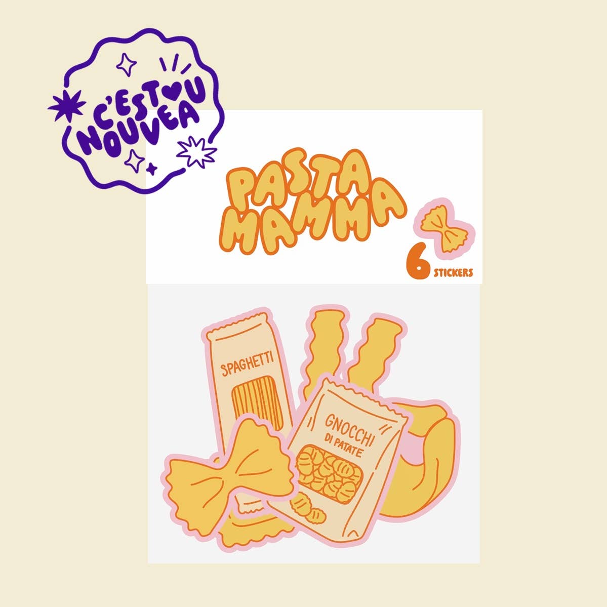 Lot de stickers - Pasta Mamma