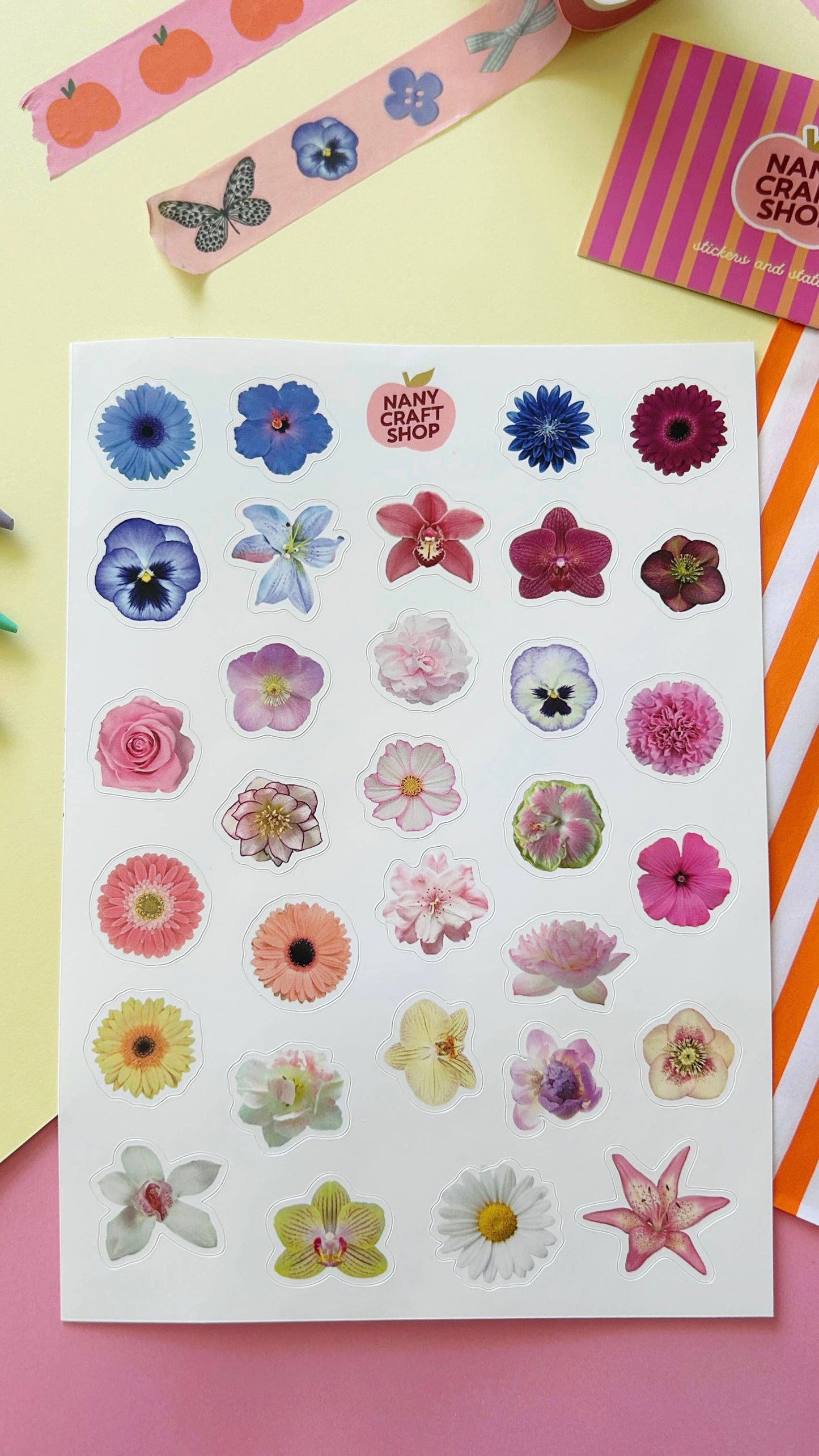 Planche de stickers - Jolies fleurs