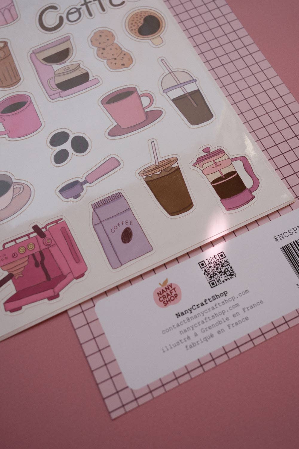 Planche de stickers - Café