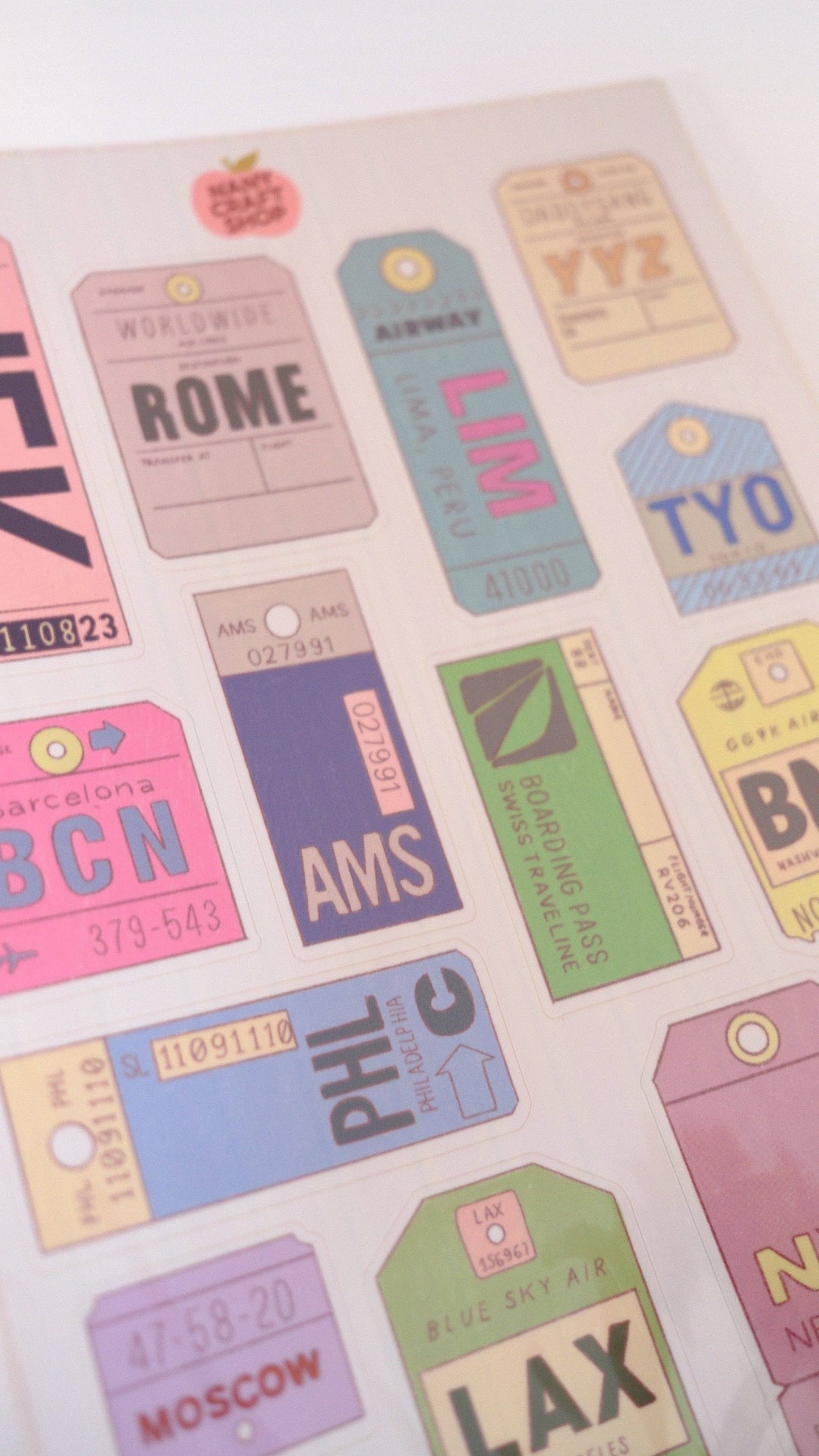 Planche de stickers - Tickets d'Avion