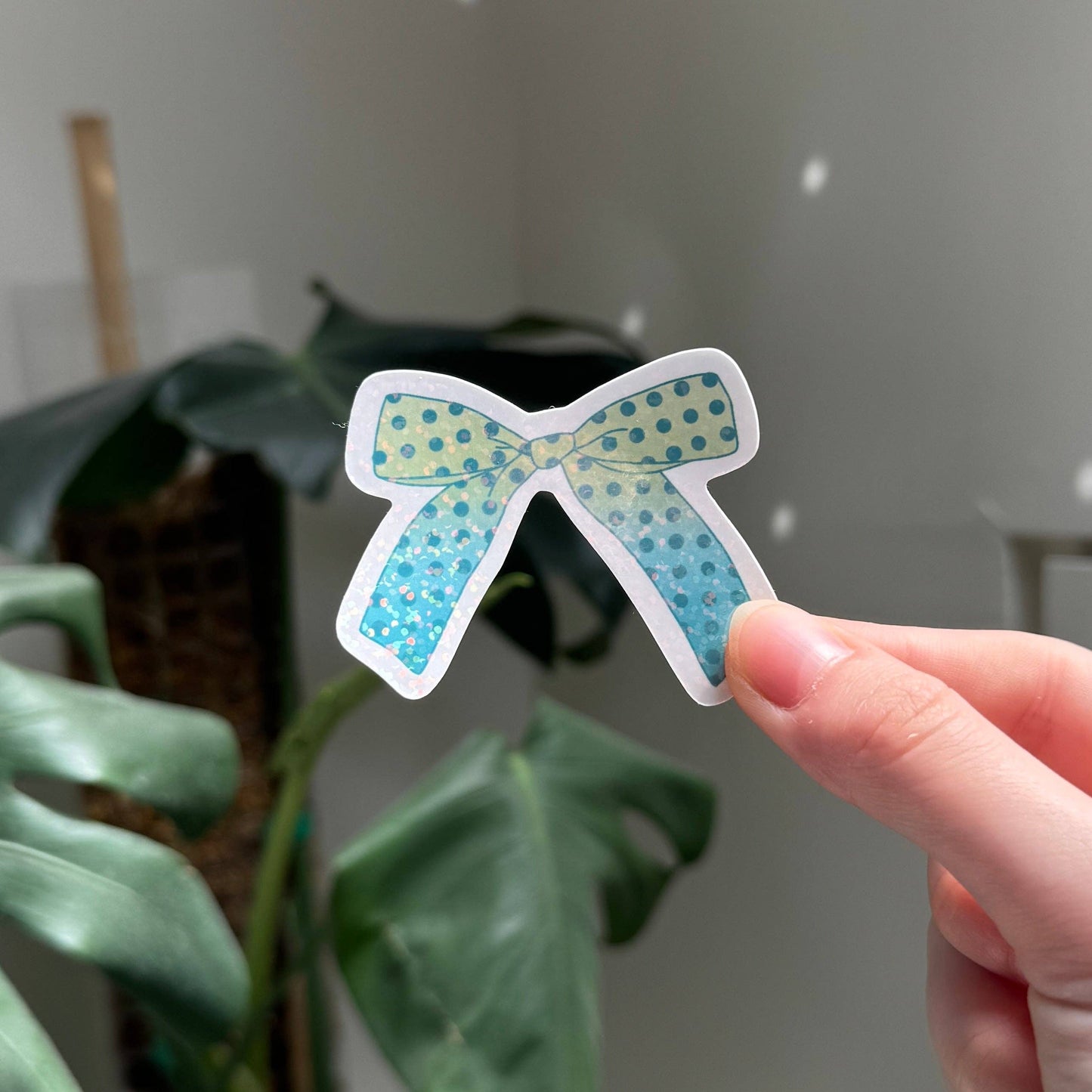 Sticker - Noeud bleu à pois