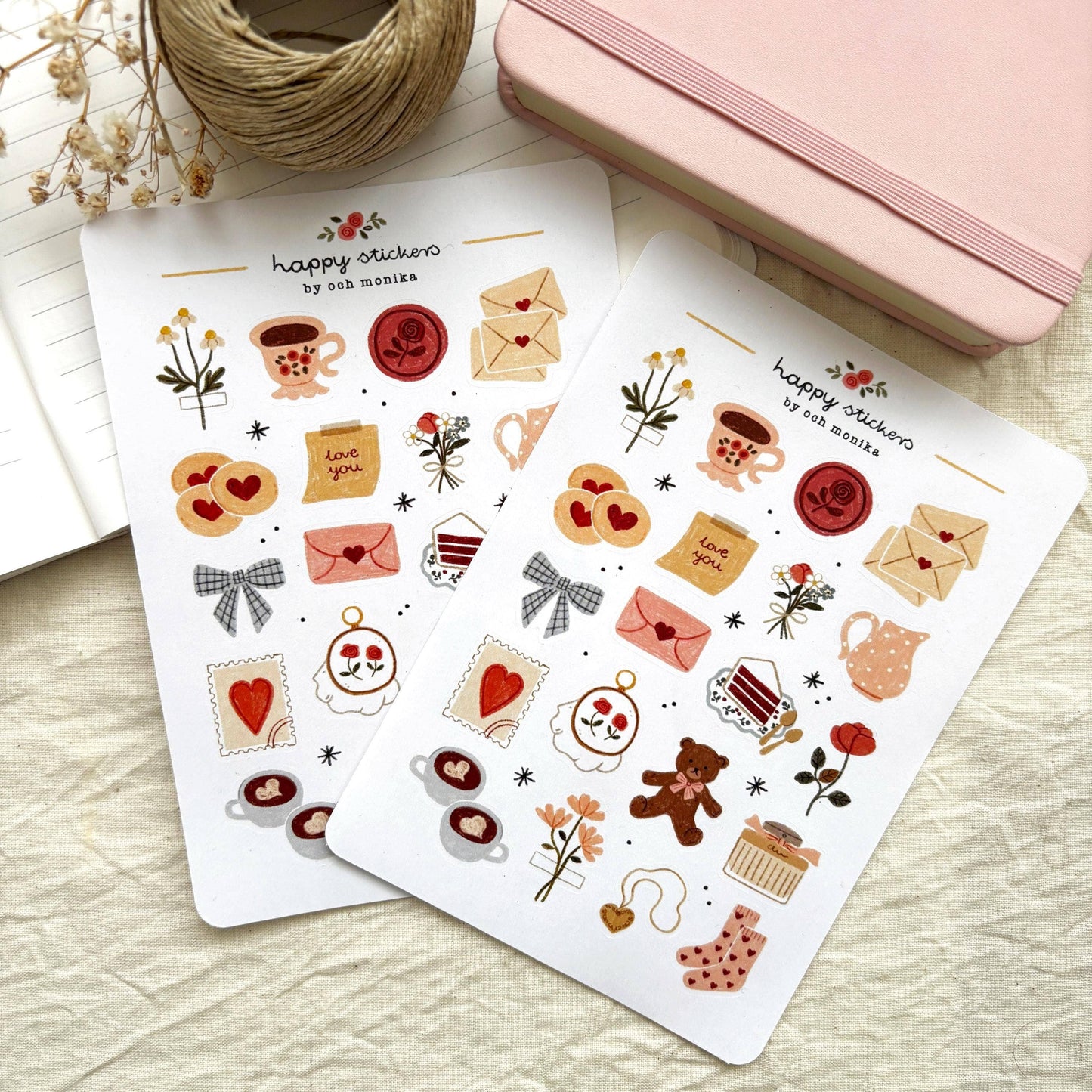 Planche de stickers - Sweet Love