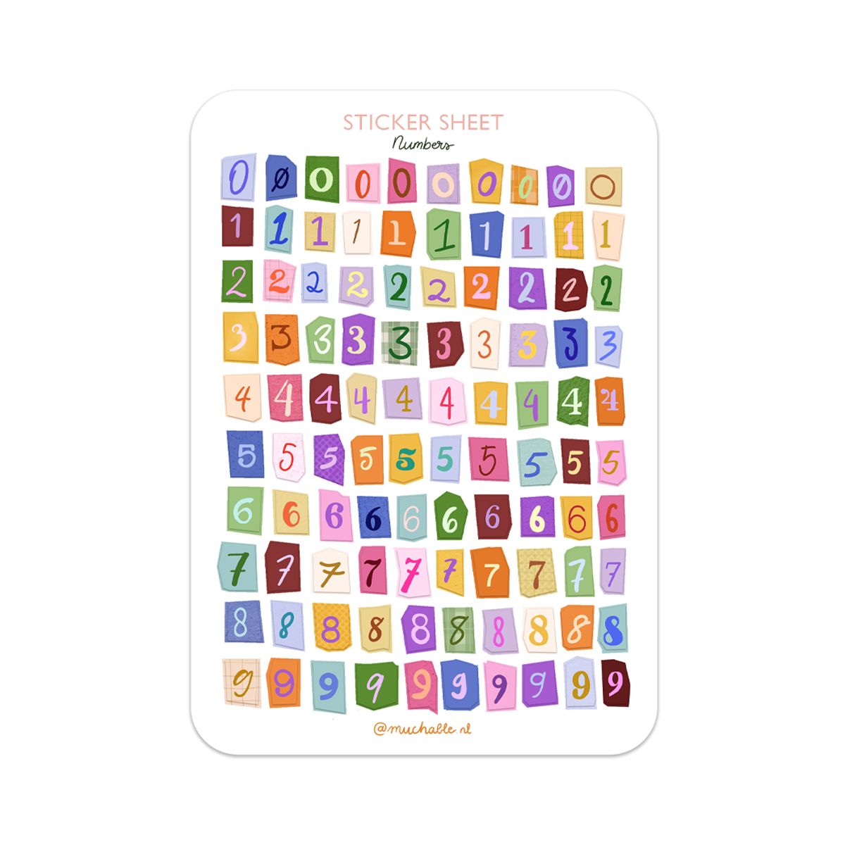 Planche de stickers - Chiffres