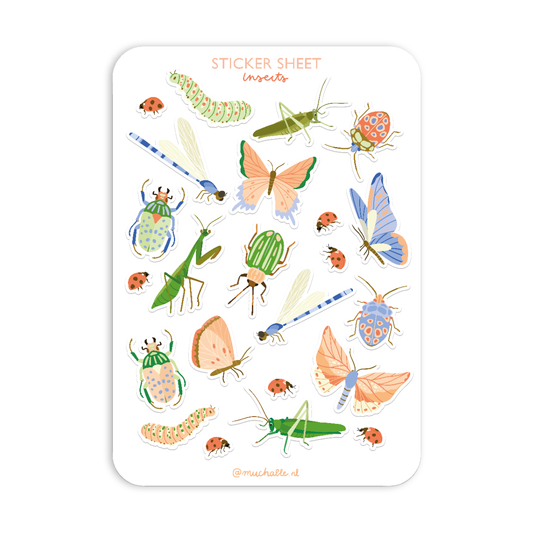 Planche de stickers - Insectes et coccinelles