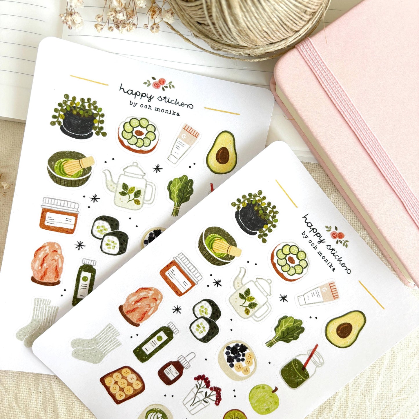 Planche de stickers - Vert frais