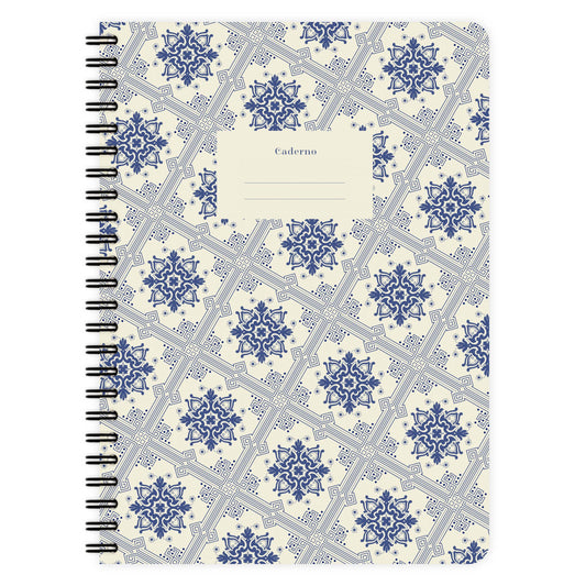 Quaderno a quadretti con spirale - Azulejos blu