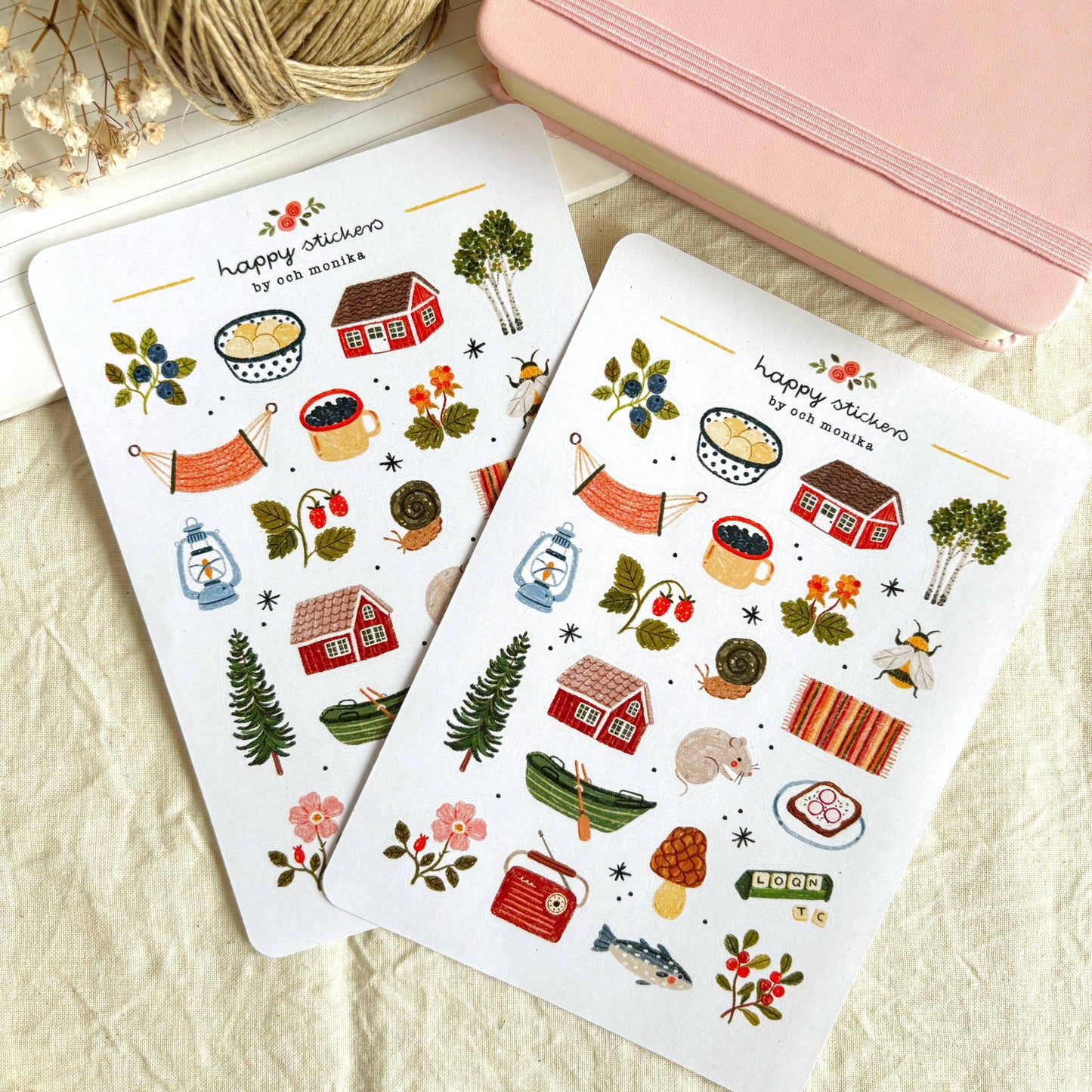 Planche de stickers - Cottage d'été