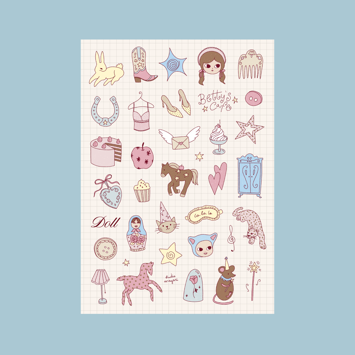 Planche de sticker - Café de Betty