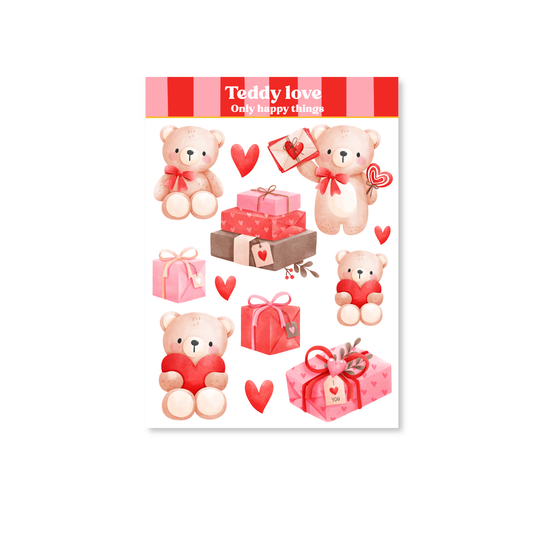 Planche de stickers - Teddy Love