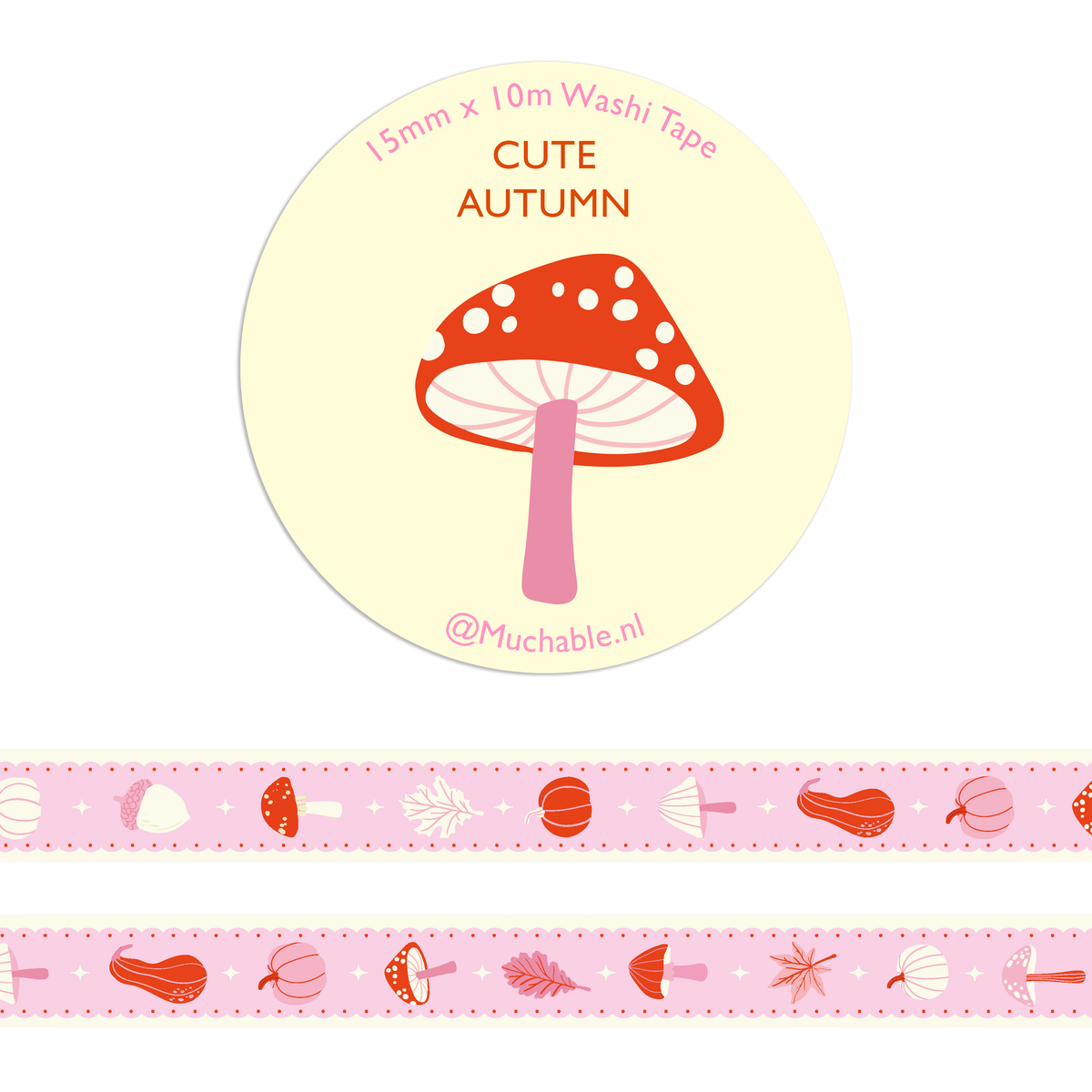 Washi Tape - Champignons mignons