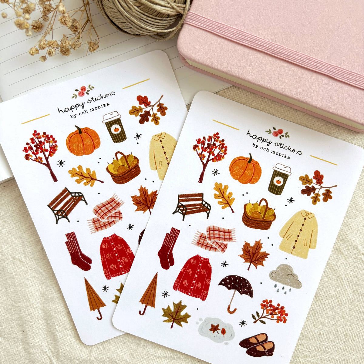 Planche de stickers - Balade d'automne