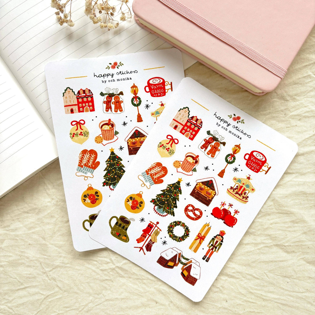 Planche de stickers - Marché de Noël
