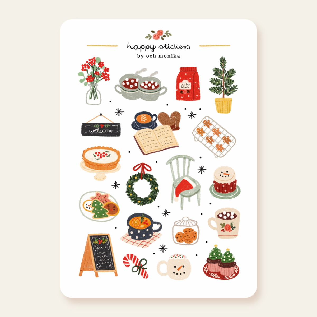 Planche de stickers - Café d'hiver