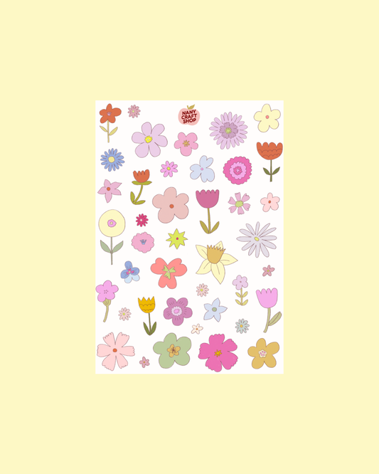 Planche de stickers - Fleurs Dessins