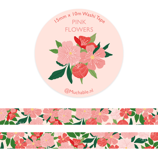 Washi Tape - Fleurs Rose