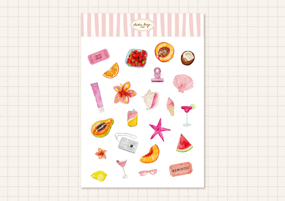 Planche de stickers - Summer girl