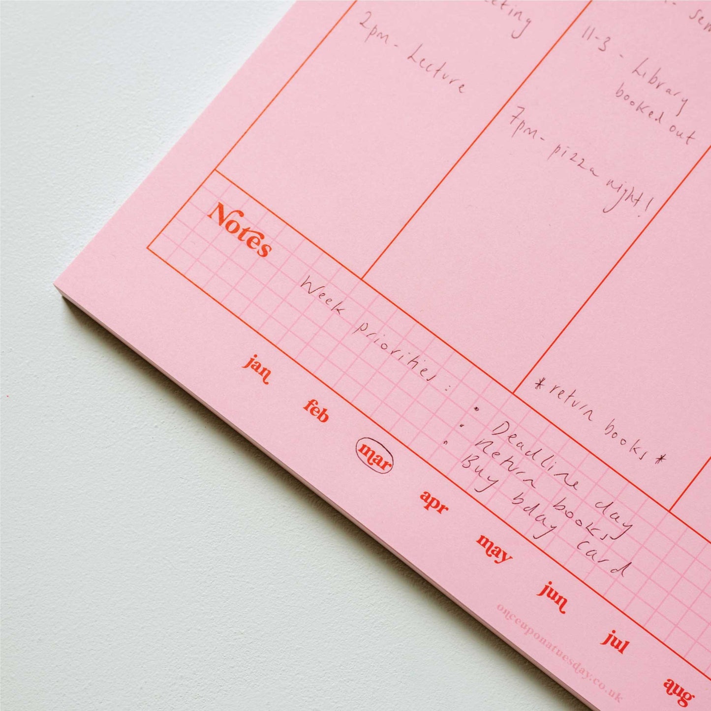 Planneur Hebdomadaire - Rose