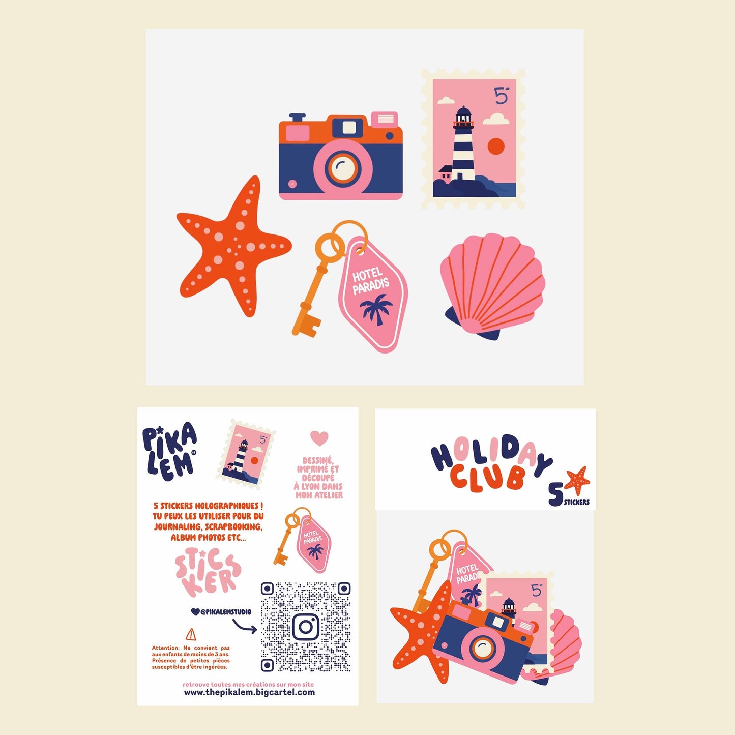 Lot de stickers - Holiday Club
