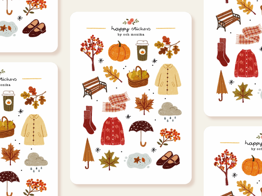 Planche de stickers - Balade d'automne