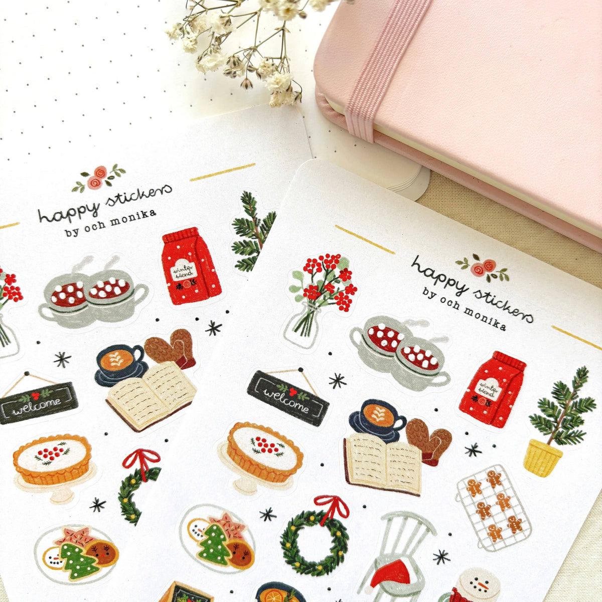 Planche de stickers - Café d'hiver