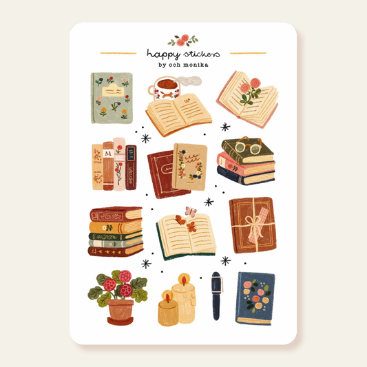 Planche de stickers - Amoureux des livres