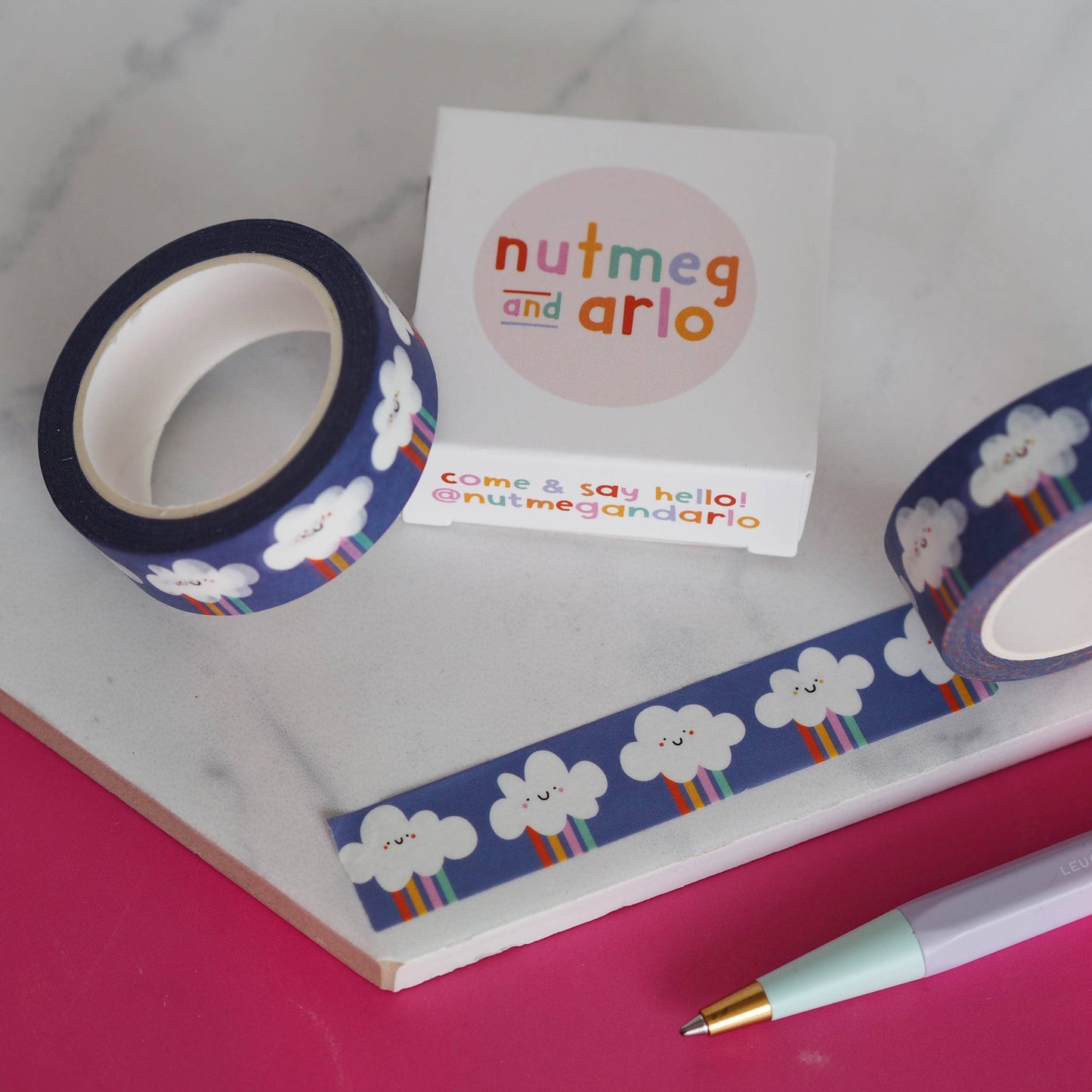 Washi Tape - Nuages arc-en-ciel