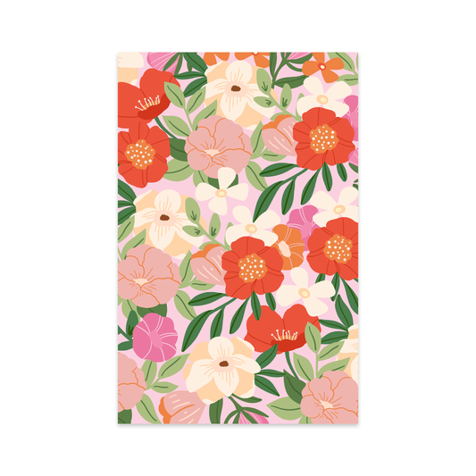 Mini-Carte - Fleurs roses