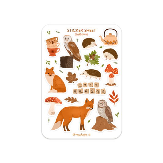 Planche de stickers - Animaux d'Automne