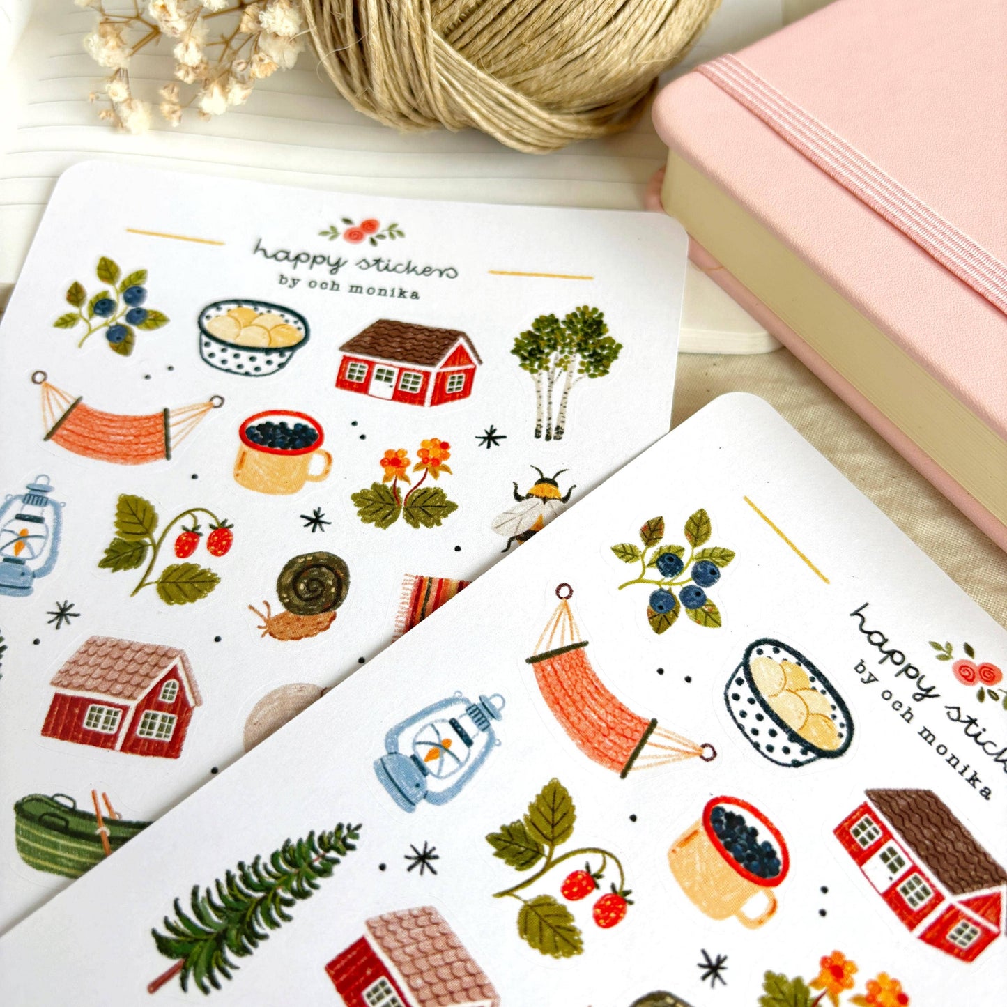Planche de stickers - Cottage d'été