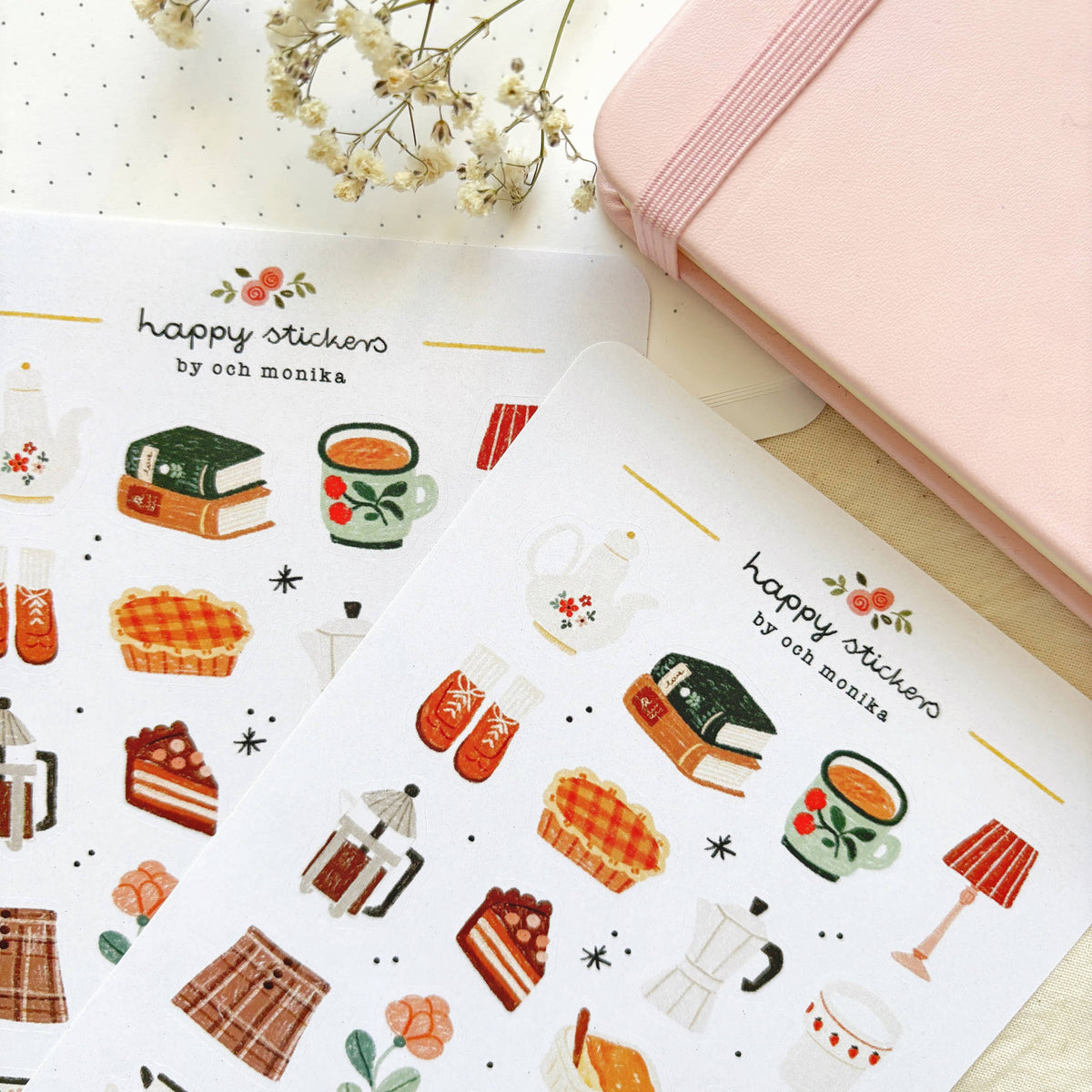 Planche de stickers - Moment cocooning à la maison