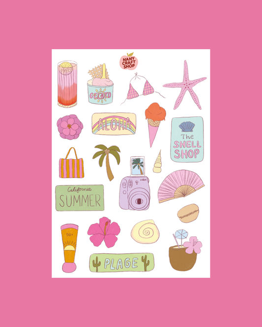 Planche de stickers - Summer Girl