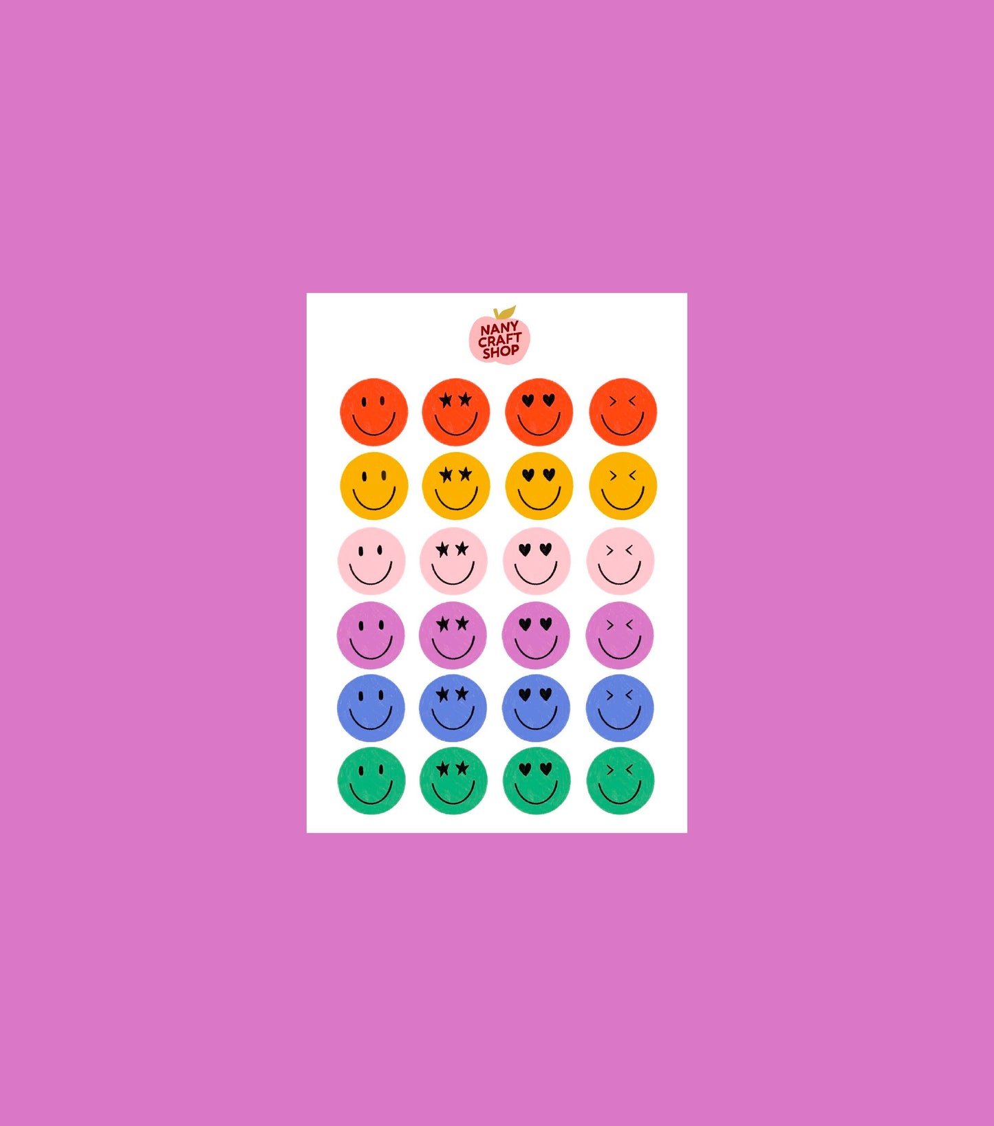 Planche de stickers - Smiley
