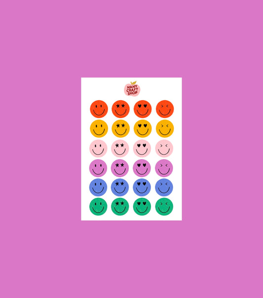 Planche de stickers - Smiley