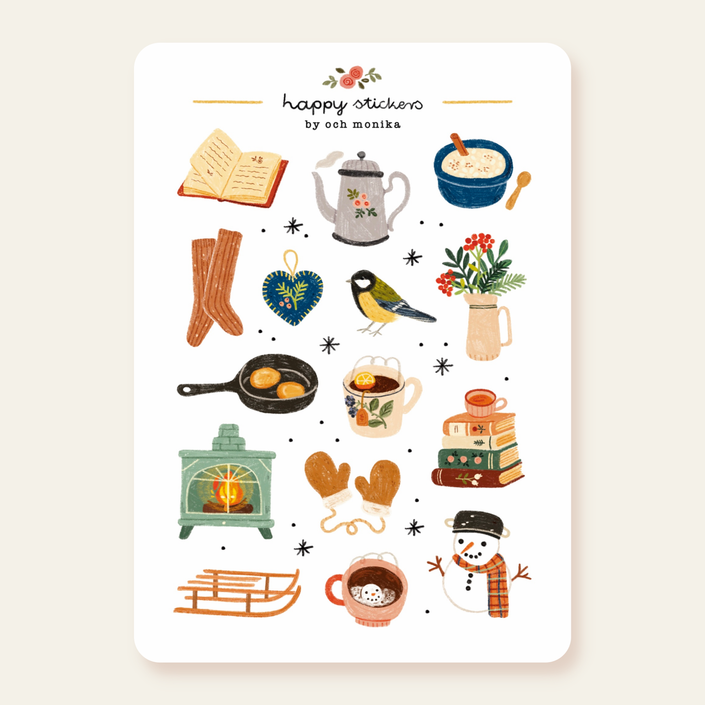 Planche de stickers - Matin d'hiver