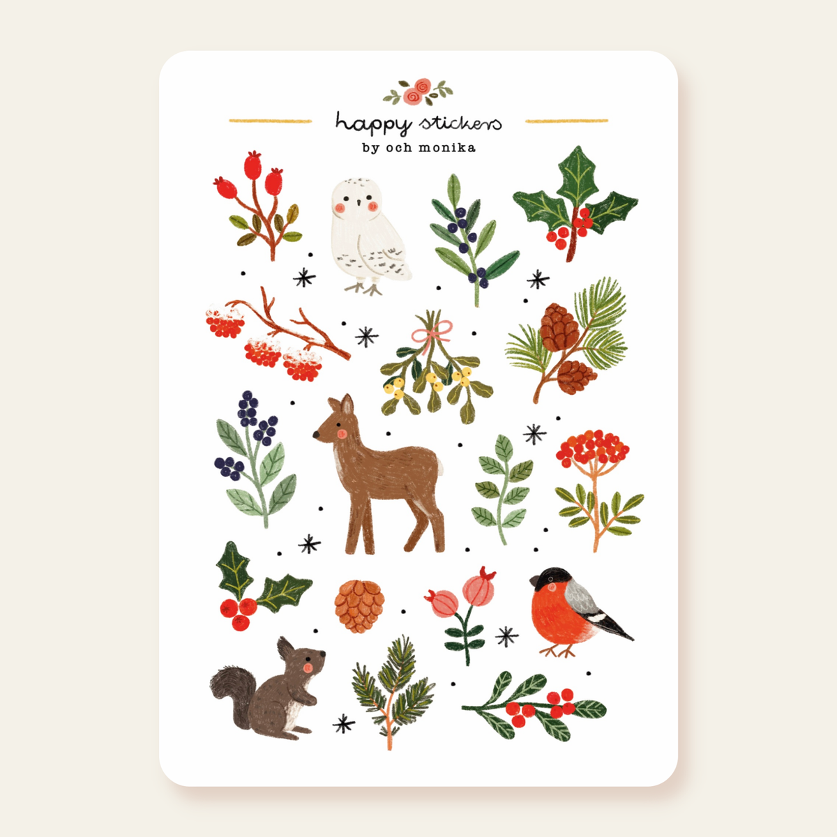 Planche de stickers - Nature hivernale