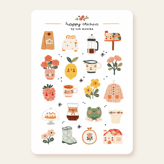 Planche de stickers - Cottagecore