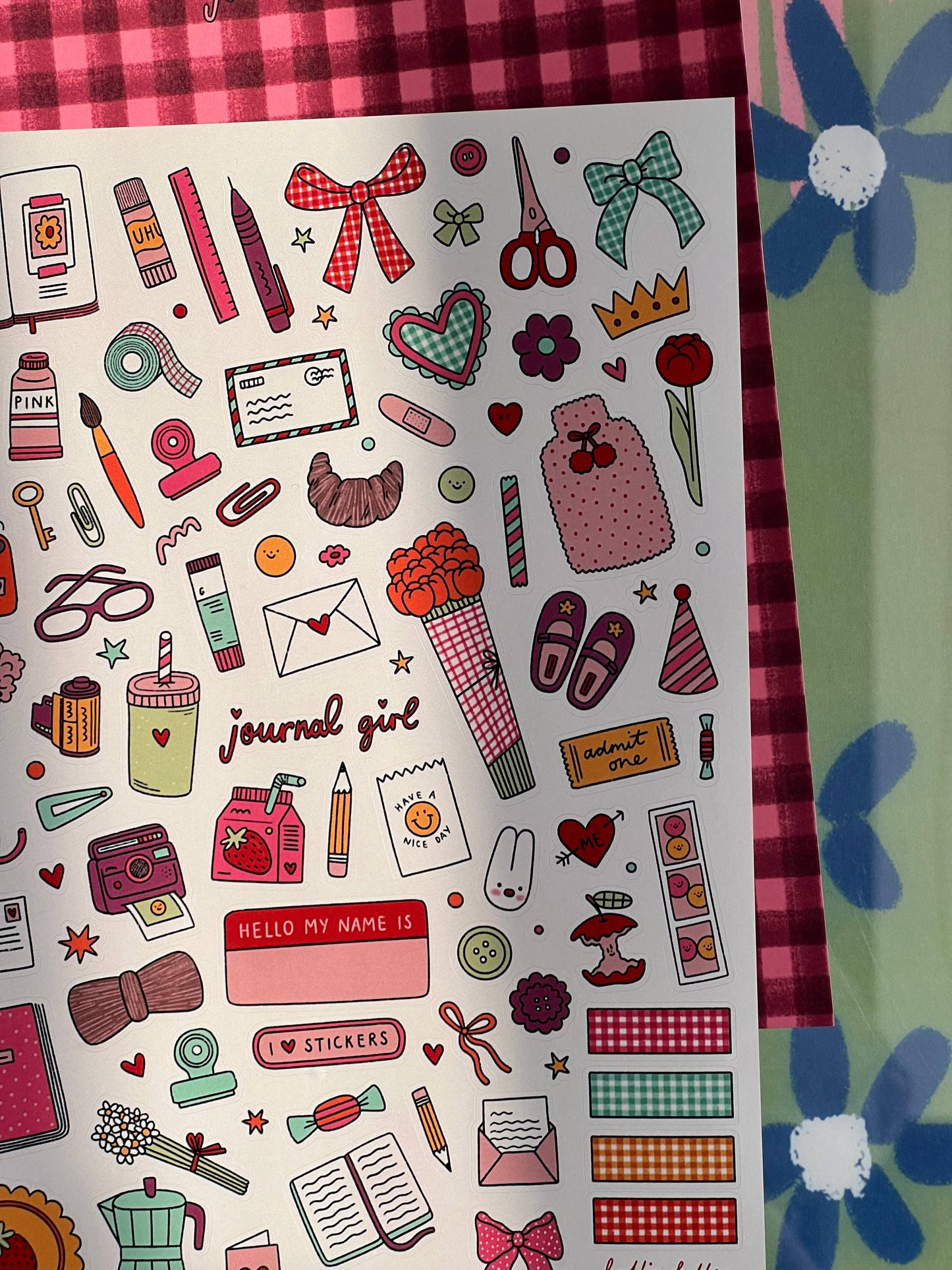 Planche de stickers - Journal Girl