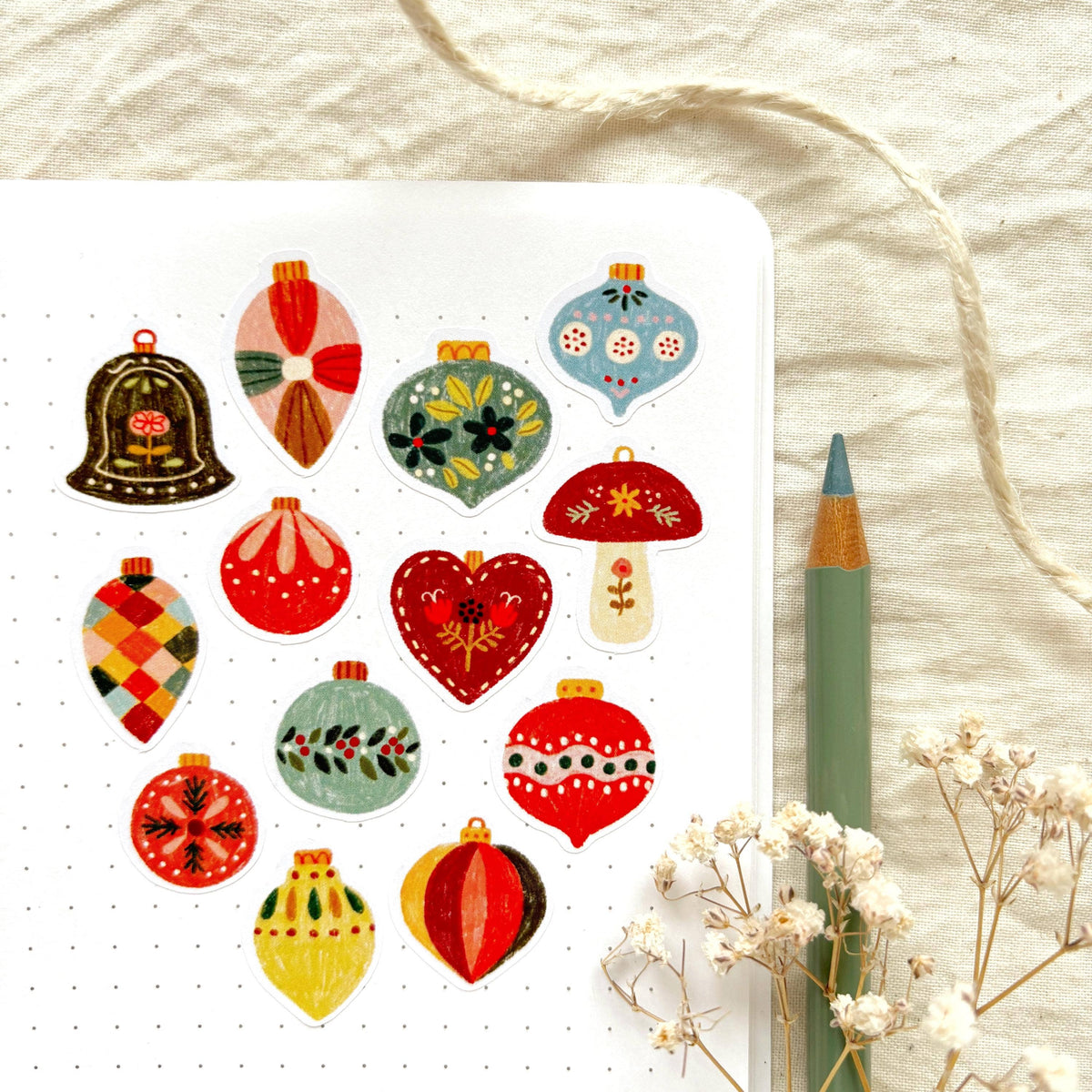 Planche de stickers - Boules de Noël