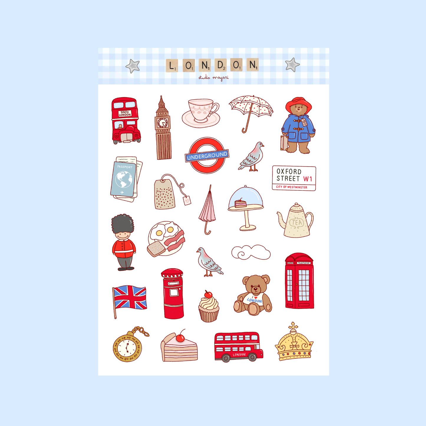 Planche de stickers - London