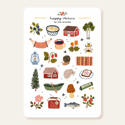 Planche de stickers - Cottage d'été