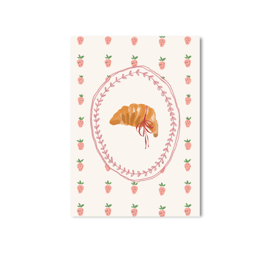 Carte postale - Cottage core croissant
