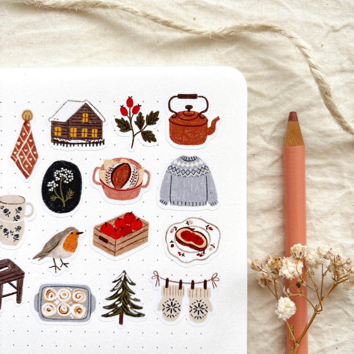 Planche de stickers - Hiver Doux