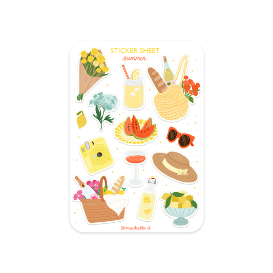 Planche de stickers - Pique-nique d'Été