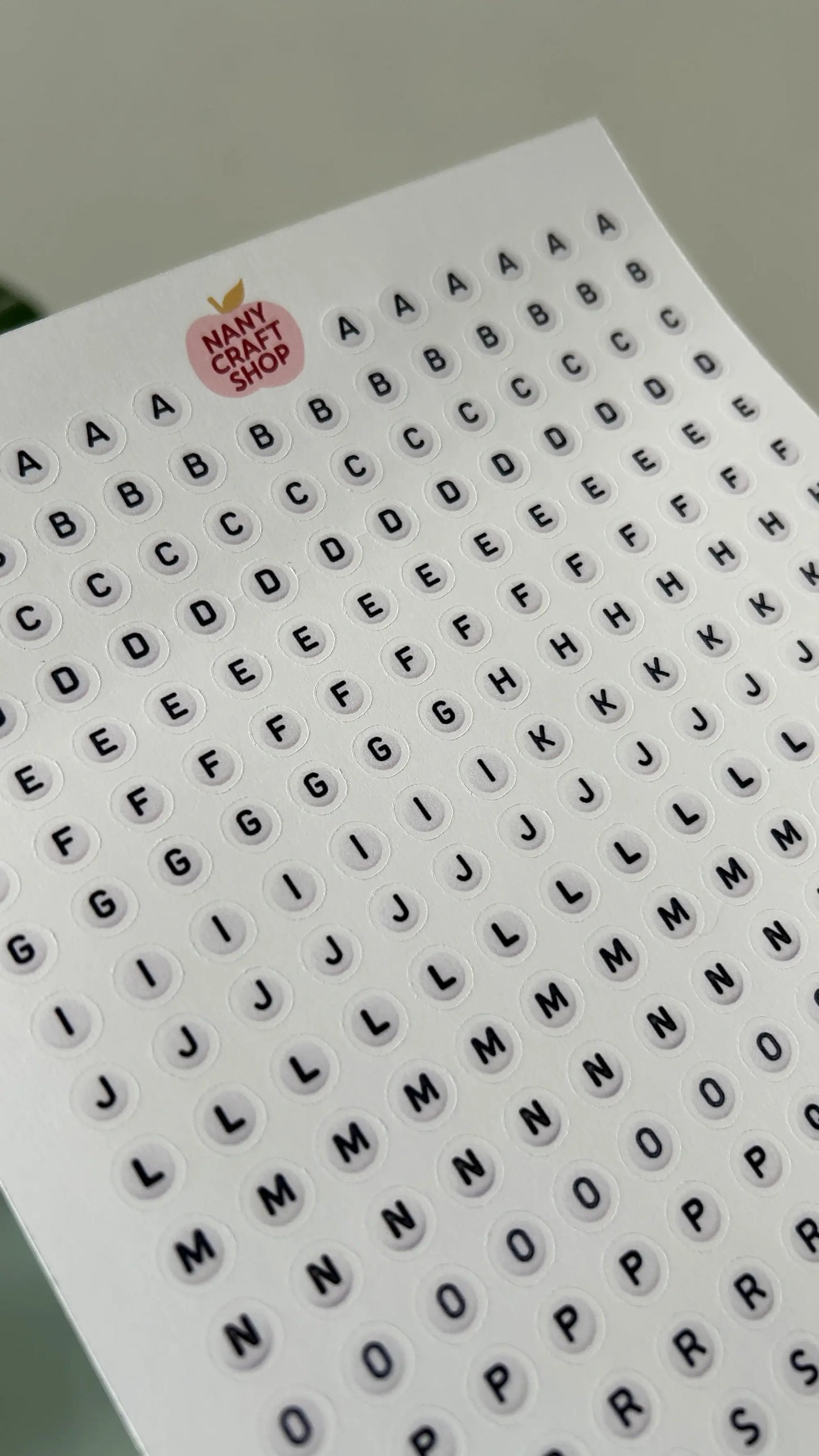 Planche de stickers - Alphabet perle