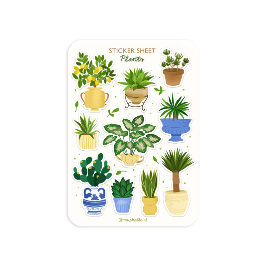 Planche de stickers - Plantes en pots