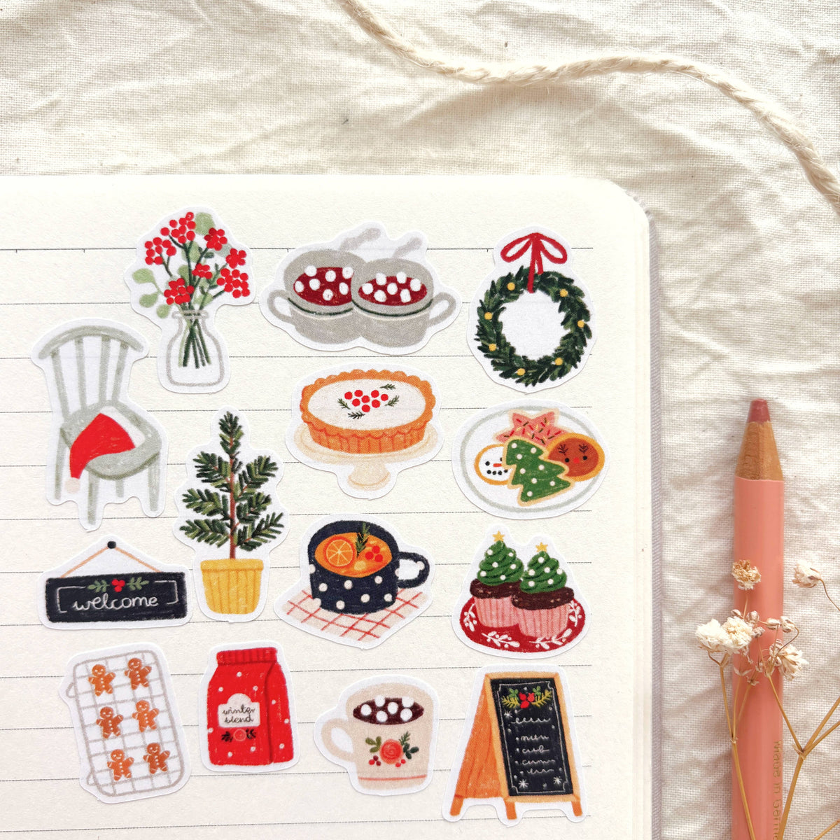 Planche de stickers - Café d'hiver