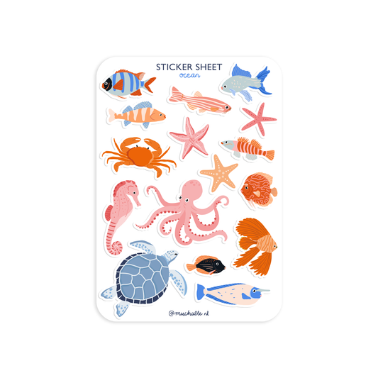 Planche de stickers - Animaux de l'Océan